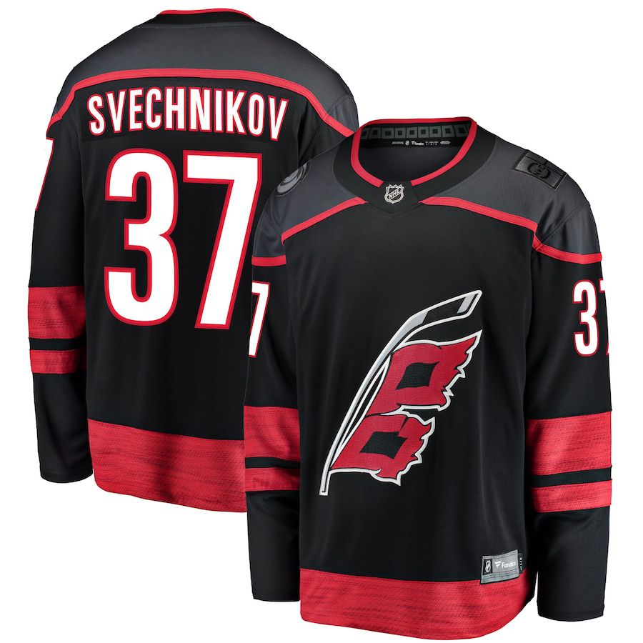 Men Carolina Hurricanes #37 Andrei Svechnikov Fanatics Branded Black Home Premier Breakaway Player NHL Jersey->carolina hurricanes->NHL Jersey